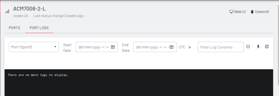 Portcode Log Monitor Ports