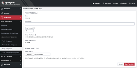 Modifying existing script templates