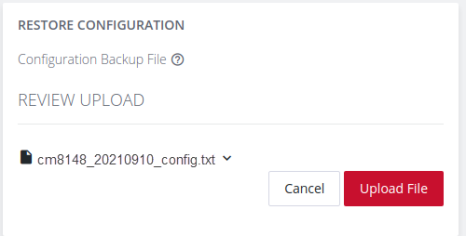Definition Configuration Restore Restore Configuration